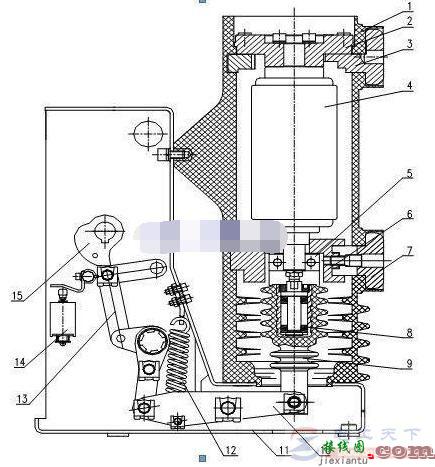 真空断路器内部结构图及编号说明  第1张