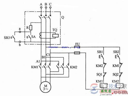 漏电开关作急停开关的电路图，DZ-51L型三相漏电开关  第1张