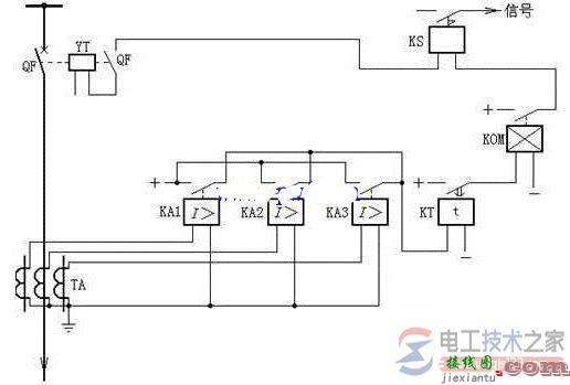 定时限过电流保护接线图及工作原理  第1张