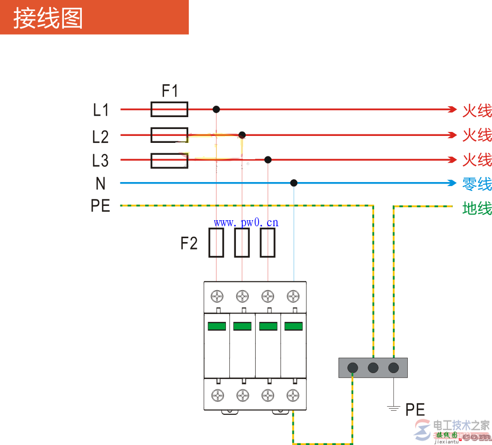 电源防雷器接线图及接线方法详解  第1张