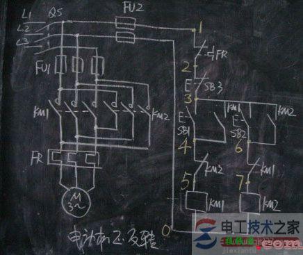 电机正反转控制电路的电气原理图与接线图  第2张