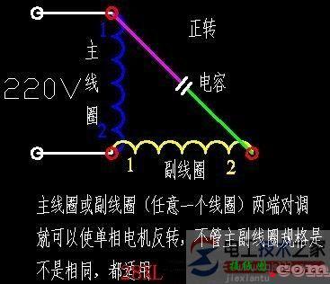 单相电机正反转如何接线  第1张