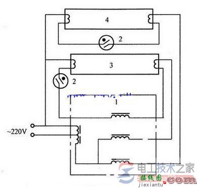 双日光灯移相接线的电路图特点  第1张