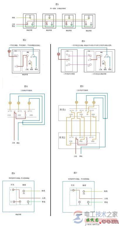 单开三控开关接线图及接线方式  第2张