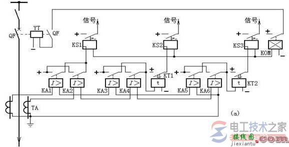 三段式电流保护接线图(原理图与展开图)  第1张