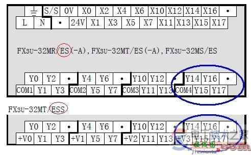 三菱fx3u plc输出接线的正确方法  第2张