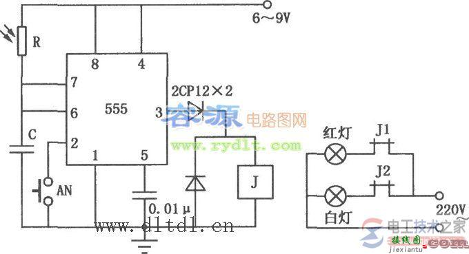 几款555延时电路实现延时定时功能的接线图  第3张