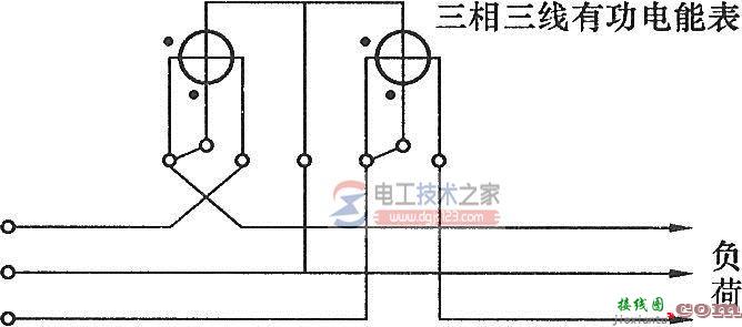 三相三线有功电能表第一相电流极性接反的错误接线图  第1张