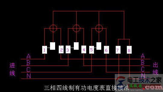 电度表的接线图接线方法大全(单相电表与三相四线电表接线)  第5张