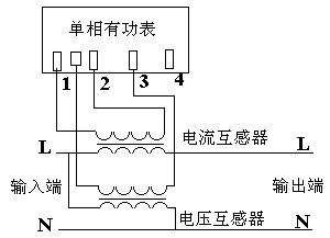 单相有功电能表与电流及电压互感器接线图  第2张