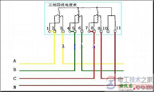 带电流互感器的三相电表接线图  第1张