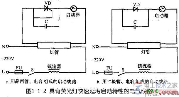 多种日光灯电路线路图接线图  第2张