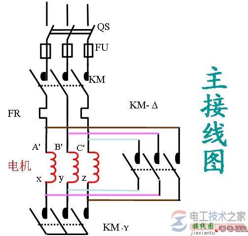 电动机星三角启动接线图与电路图原理  第3张