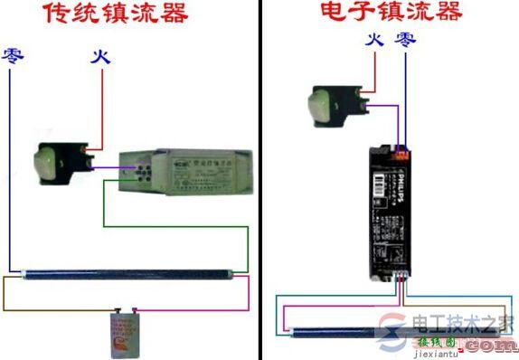 日关灯工作原理，日光灯镇流器接线图  第7张