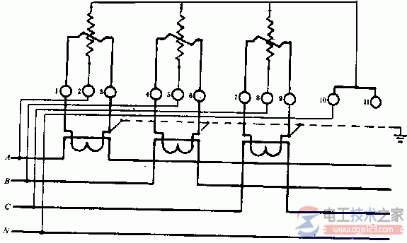 dt862 4电表的接线图草图  第1张