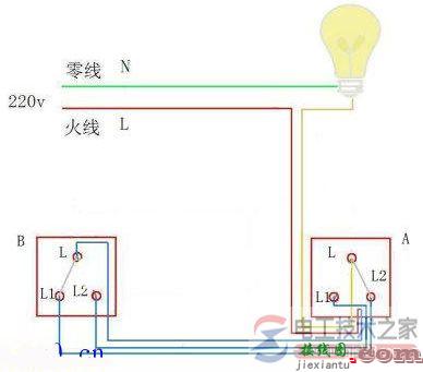 如何画家用照明双控开关接线图？  第1张