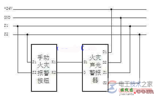 三例消防声光报警器的接线图  第1张