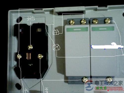双联插座开关接线图怎么画？  第5张