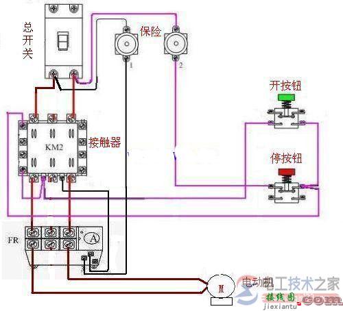 220v交流接触器与热继电器的接线图示例  第1张