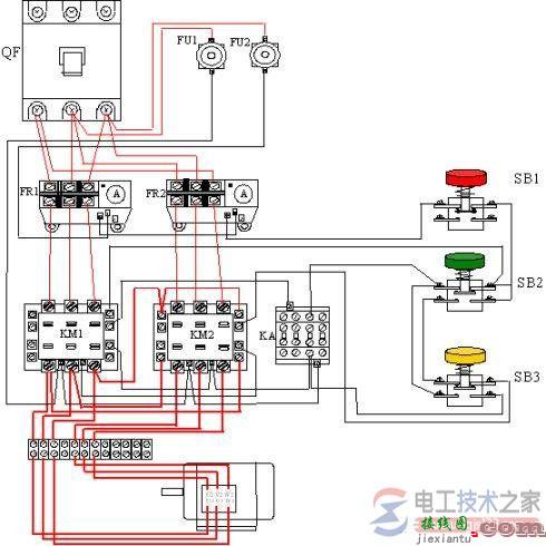 双速电动机实物接线图示例  第1张