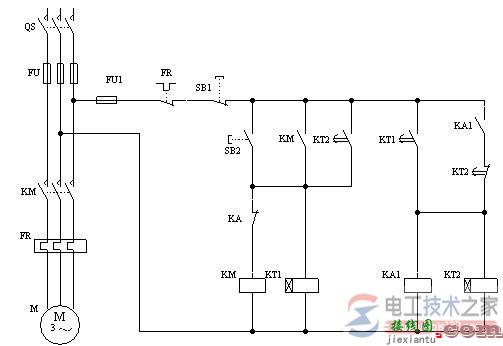 求一份电机间歇运行电路接线图  第2张