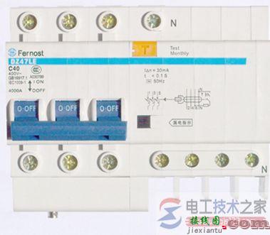 三相漏电断路器接线图与接线方法  第1张