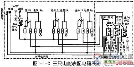 电能表配电箱接线图(单电能表与多电能表)  第2张