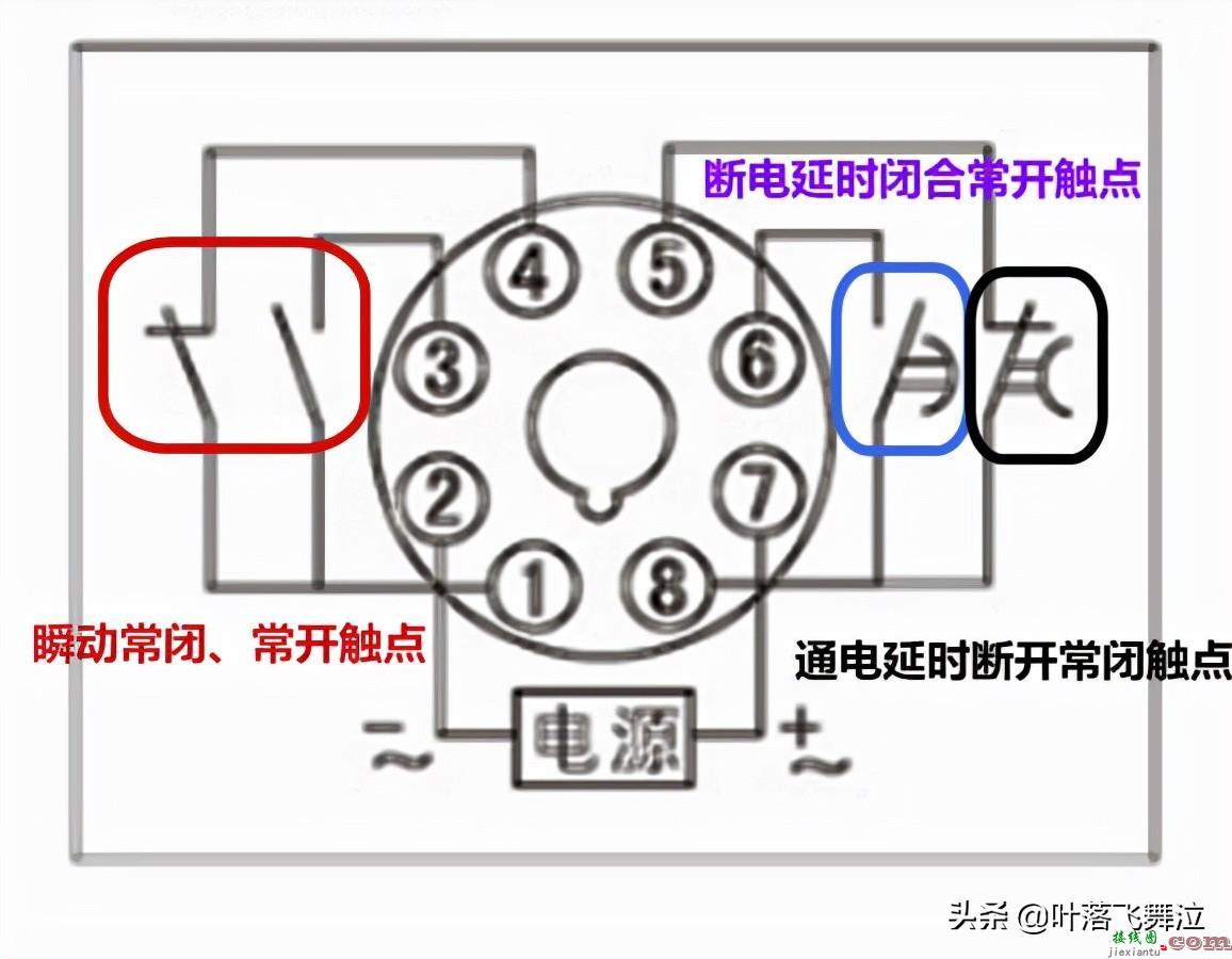 时间继电器在电路中的符号及示意图端子接线  第4张