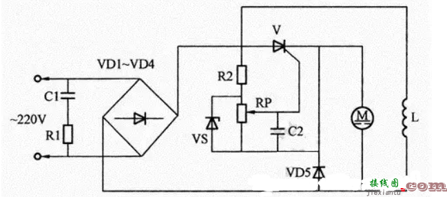 最简单的调速电路（电风扇调速电路/直流电动机调速电路/可控硅电机调速电路）  第2张