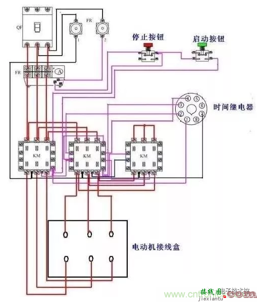 星三角启动电路图工作原理和星三角启动电路实物接线讲解  第5张