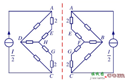 如何通过对称电路的等效变换转化回简单电路  第8张