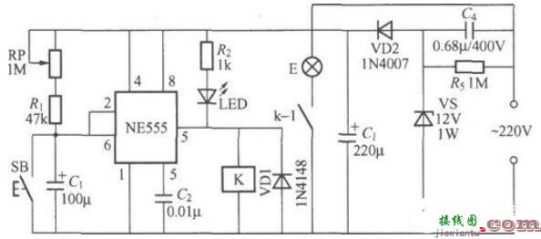 四款采用时基电路的延迟灯电路分享  第1张