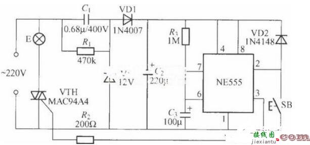 四款采用时基电路的延迟灯电路分享  第3张