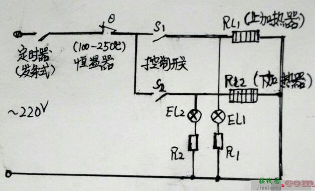 家用普通电烤箱工作原理电路图  第1张