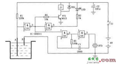 简易水位控制器电路图详解  第1张