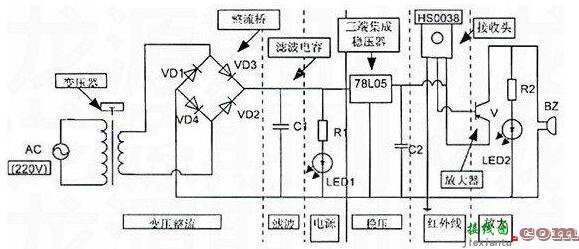 遥控器检测仪电路图解析  第1张