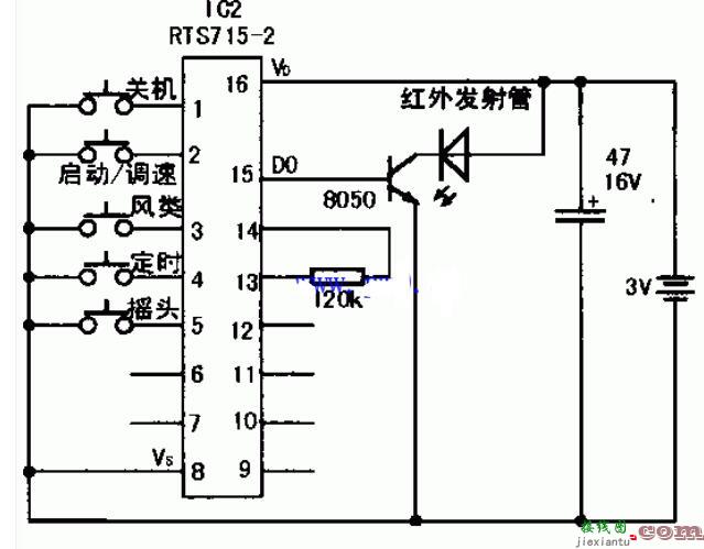 遥控电风扇维修电路图  第1张