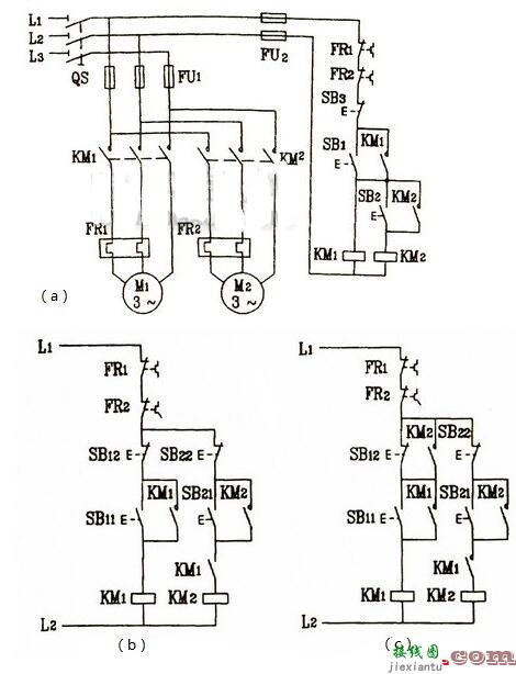 三相电机顺序启动控制电路图  第1张