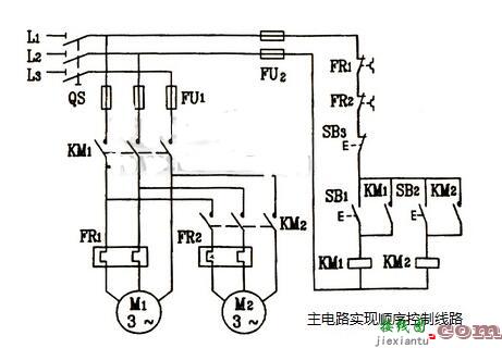 三相电机顺序启动控制电路图  第2张