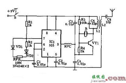 无线遥控器电路图制作