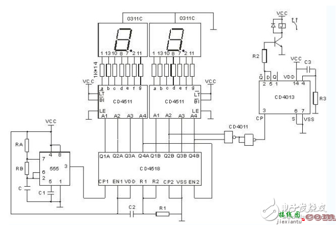 简单定时电路图大全（计数器CD4029\TC9160\CD4017\继电器）  第3张