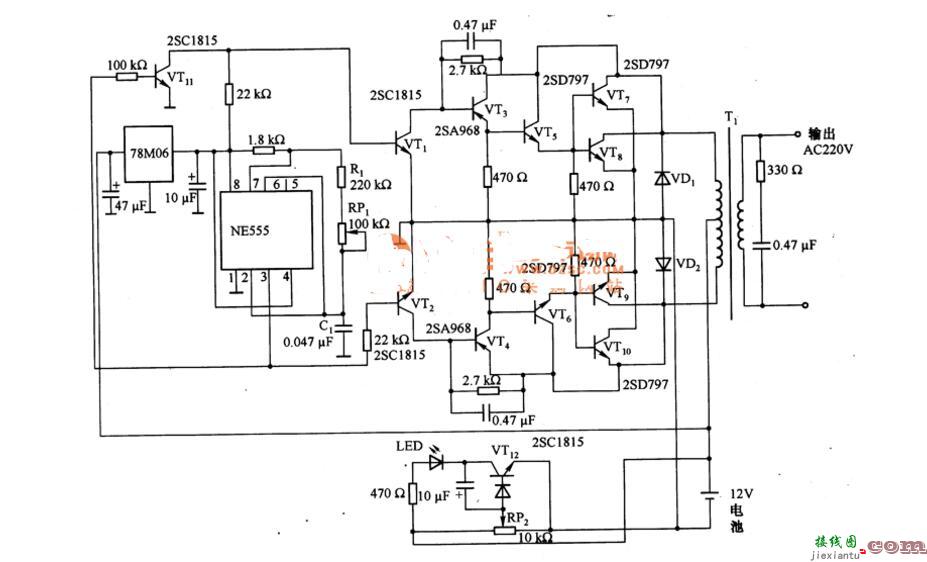 555作逆变器电路图大全（四款555作简易高频逆变器/家用逆变器电路）  第3张
