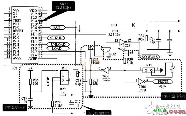 电磁炉温度检测电路图大全（高频/IGBT/传感器温度检测电路详解）  第1张