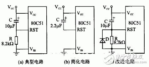 三种C51单片机上电复位延时电路图  第1张