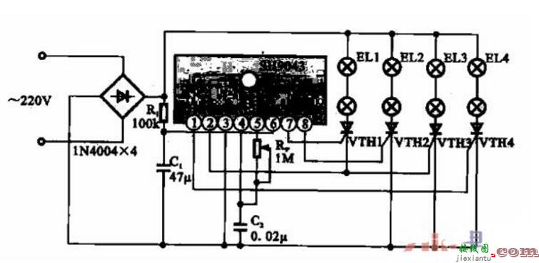 5款简单跑马灯电路图大全（八路跑马灯/CD4017/SH9043跑马灯电路图分享）  第3张