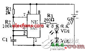 ne555闪烁灯电路图大全（频闪灯/振荡电路/闪光电路）  第2张