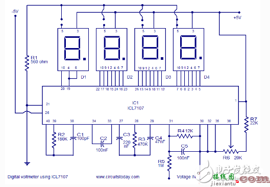数码管显示电压电路图大全（六款数码管显示电压电路原理图详解）  第2张
