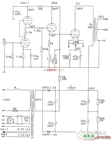 211电子管功放电路图大全（八款模拟电路设计原理图详解）  第7张