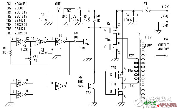 直流变交流简易电路图大全（场效应晶体管/逆变电源/MOS场效应管变换电路详解）  第1张