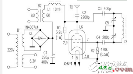 电子管发射机电路图大全（6Pl电子管/调频发射机电路图详解）  第1张